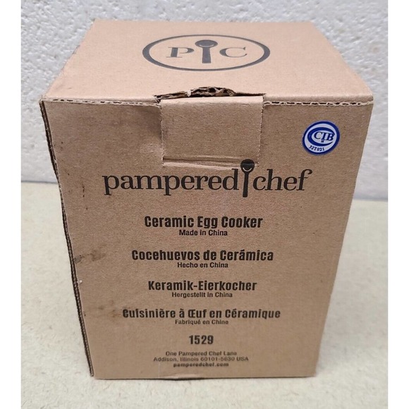 New Pampered Chef Ceramic Egg Cooker 1529 New Unused - Picture 4 of 4